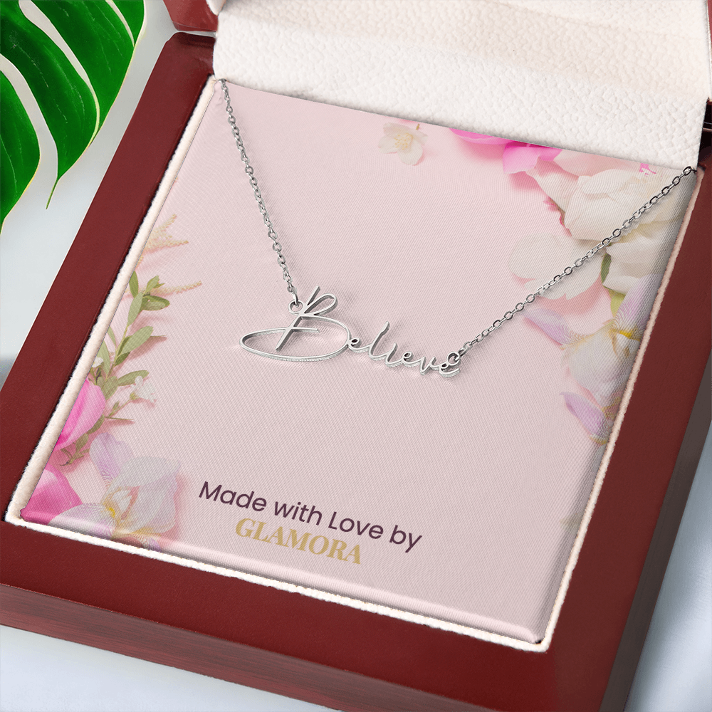 Personalized Name Necklace, Custom Signature Necklace in Gold or Silver, Dainty Name Jewelry Made in USA, Gift for Her