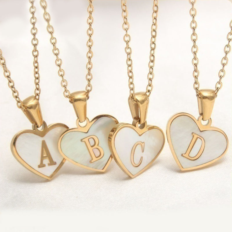 Letter Heart-shaped Necklace