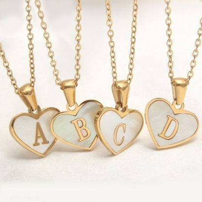 Letter Heart-shaped Necklace