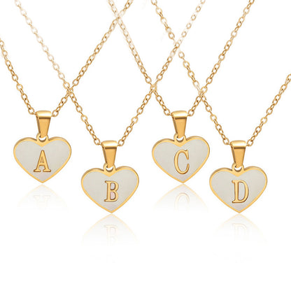 Letter Heart-shaped Necklace