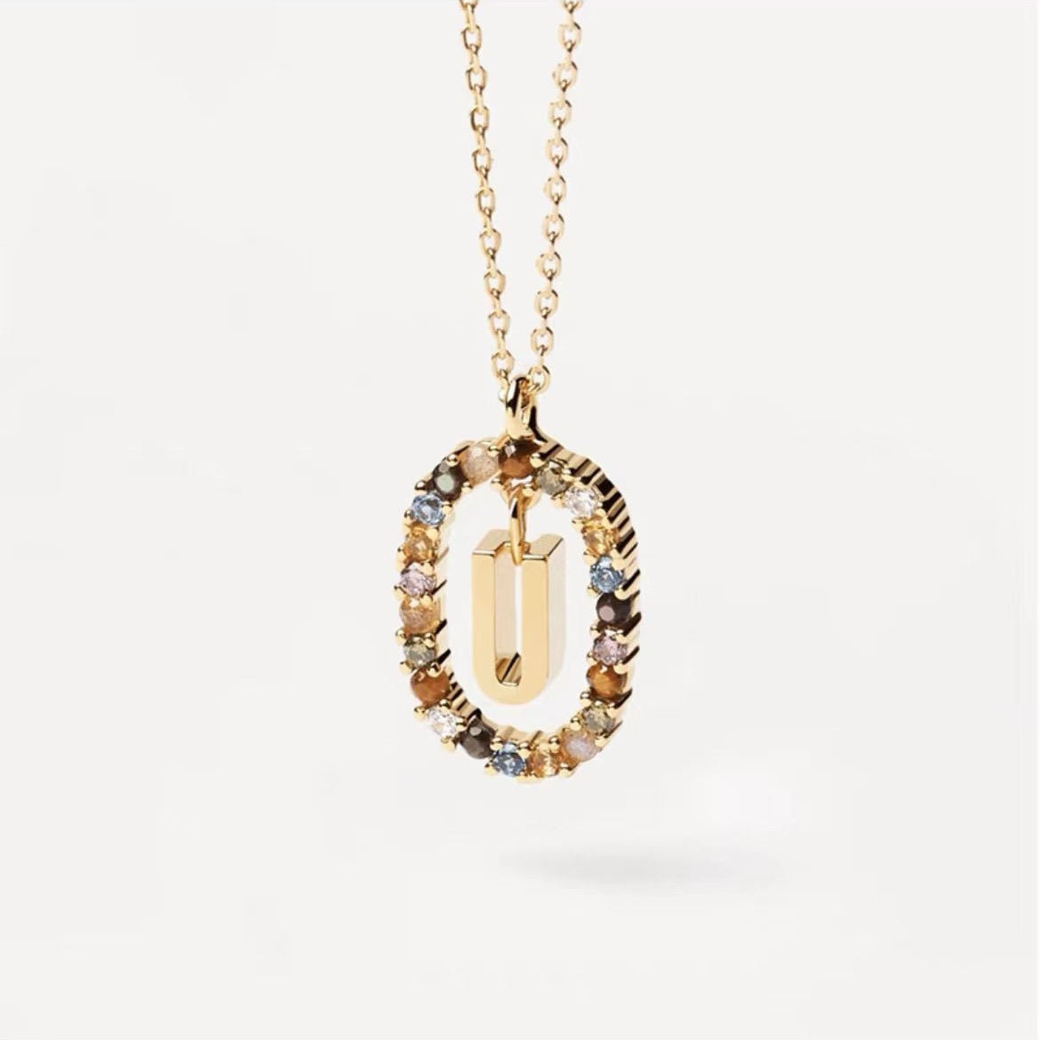 Rhinestone letter Necklace