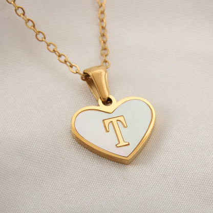 Letter Heart-shaped Necklace