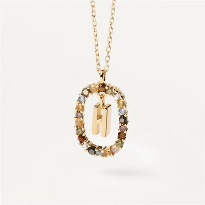 Rhinestone letter Necklace