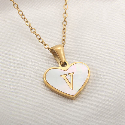 Letter Heart-shaped Necklace