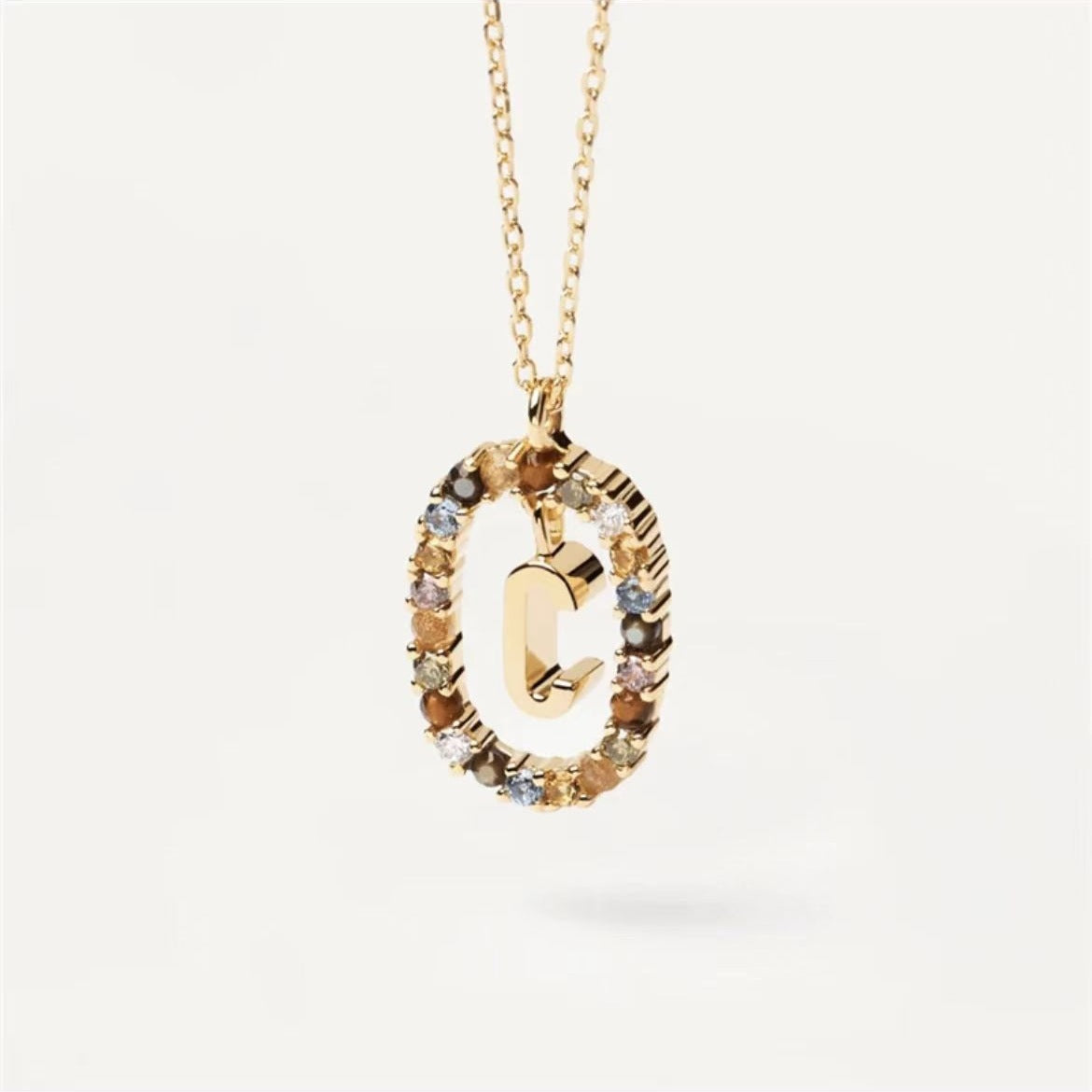 Rhinestone letter Necklace
