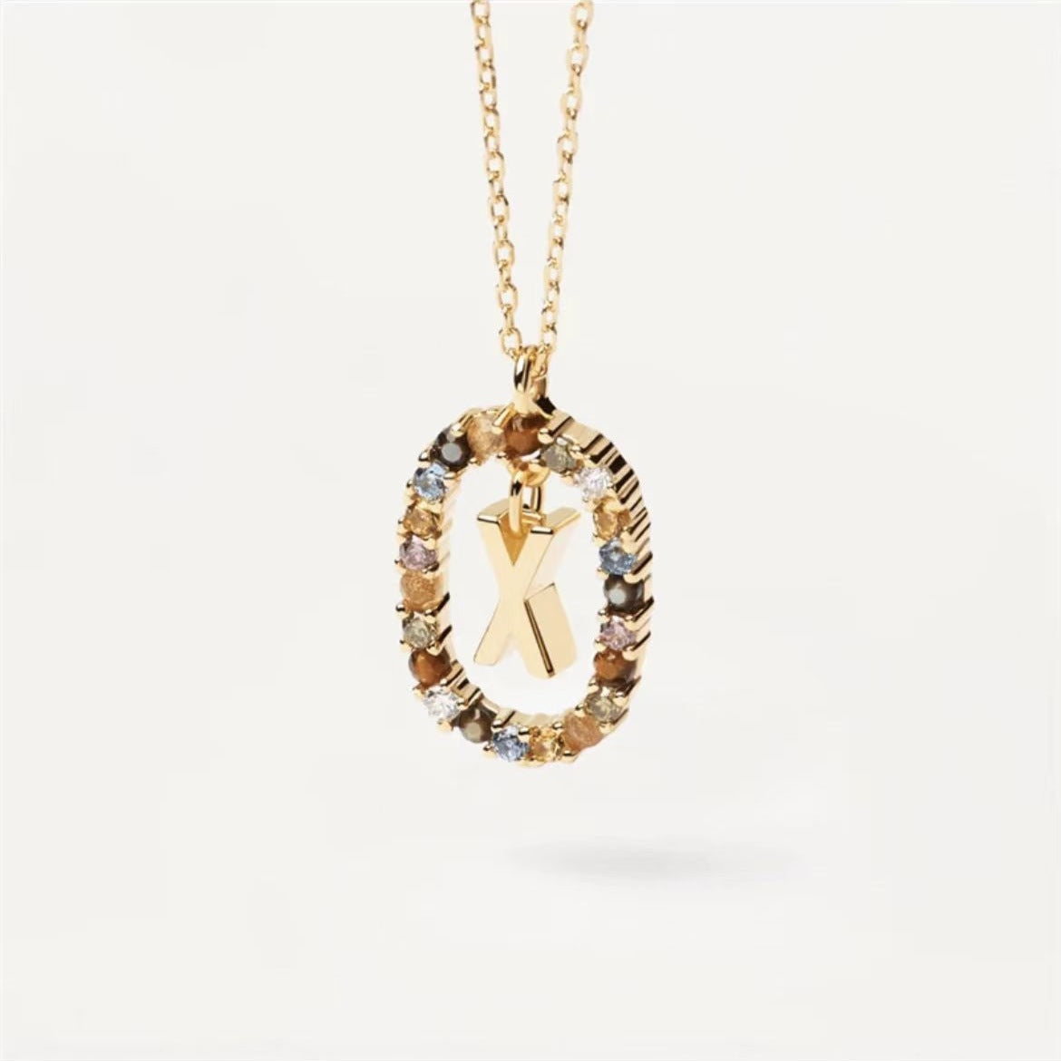 Rhinestone letter Necklace