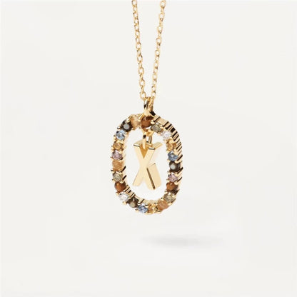Rhinestone letter Necklace
