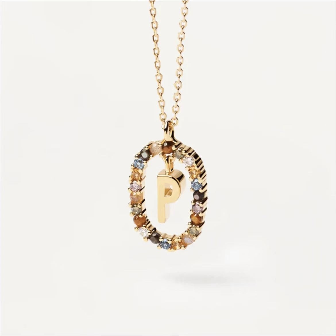 Rhinestone letter Necklace