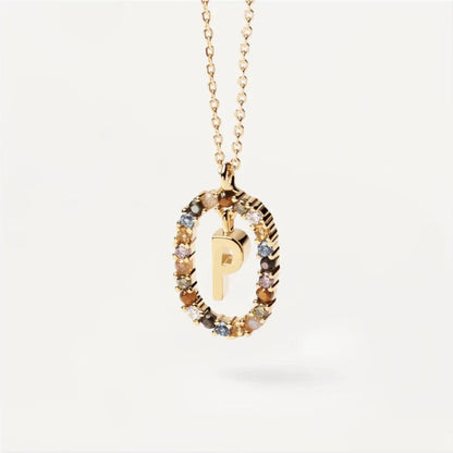 Rhinestone letter Necklace