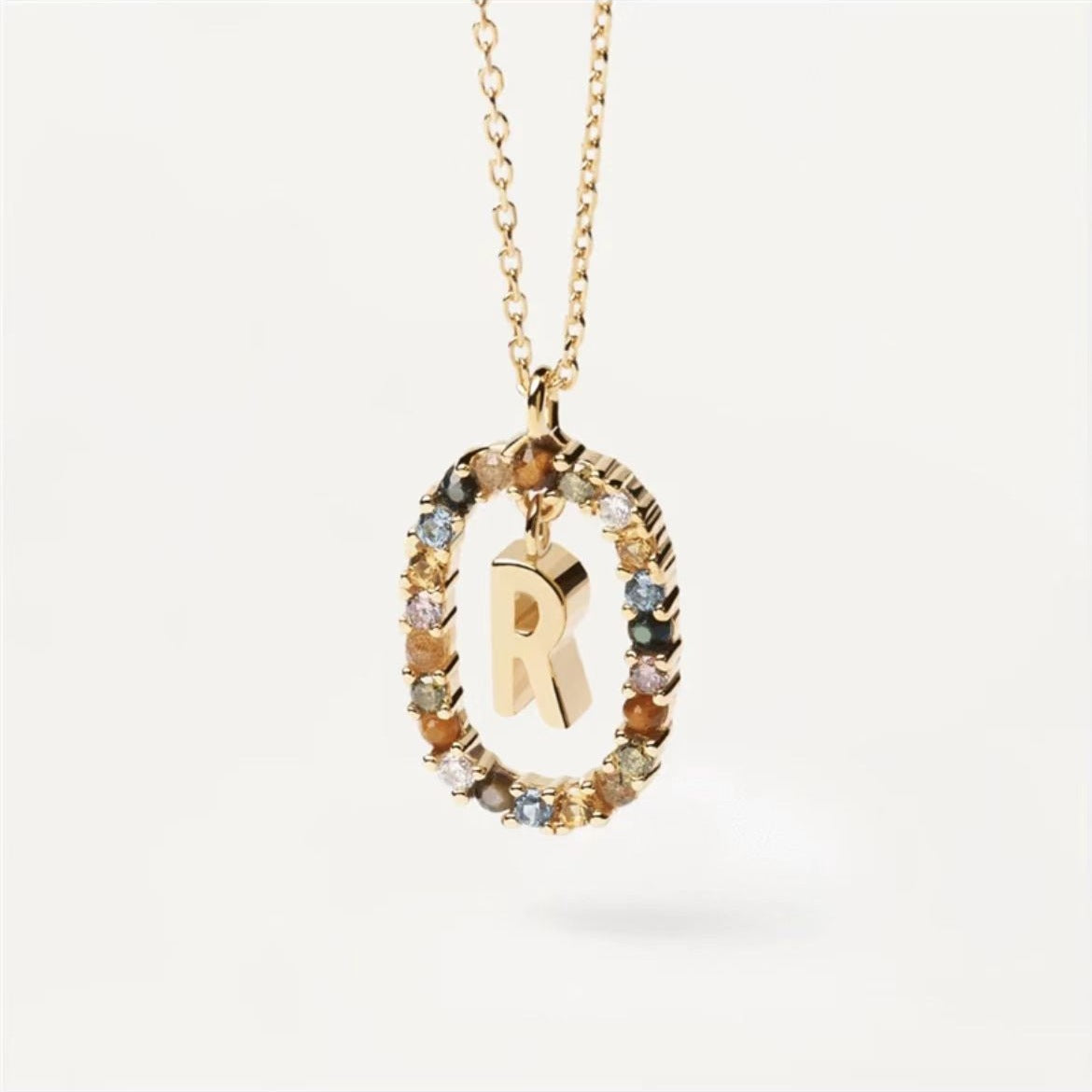 Rhinestone letter Necklace
