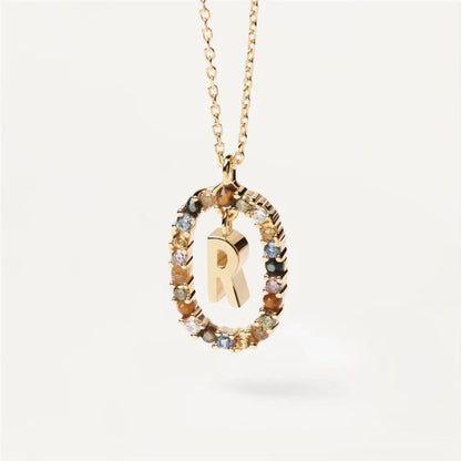 Rhinestone letter Necklace