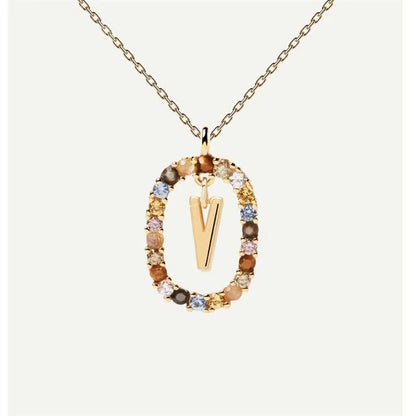 Rhinestone letter Necklace
