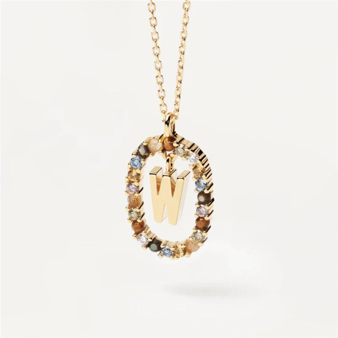 Rhinestone letter Necklace