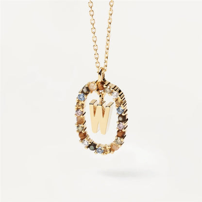 Rhinestone letter Necklace