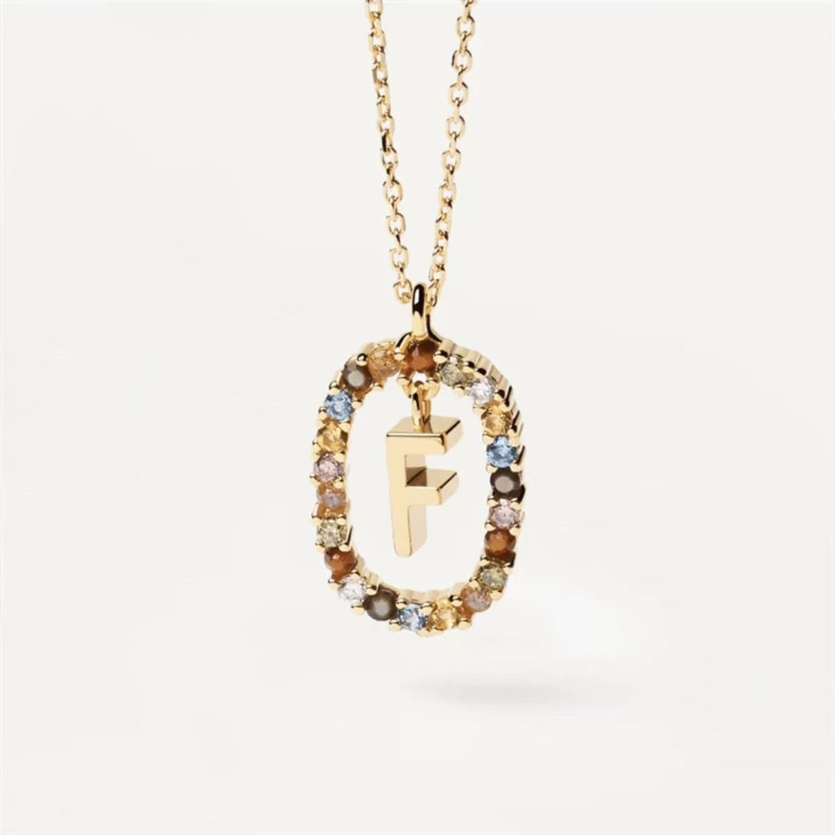Rhinestone letter Necklace