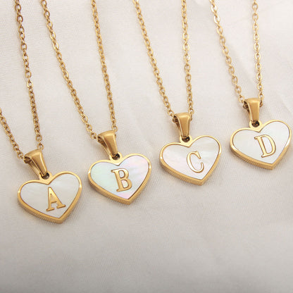 Letter Heart-shaped Necklace