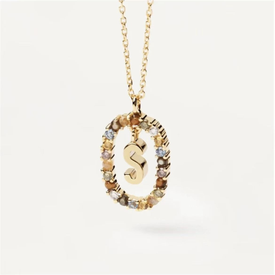Rhinestone letter Necklace