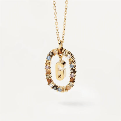 Rhinestone letter Necklace
