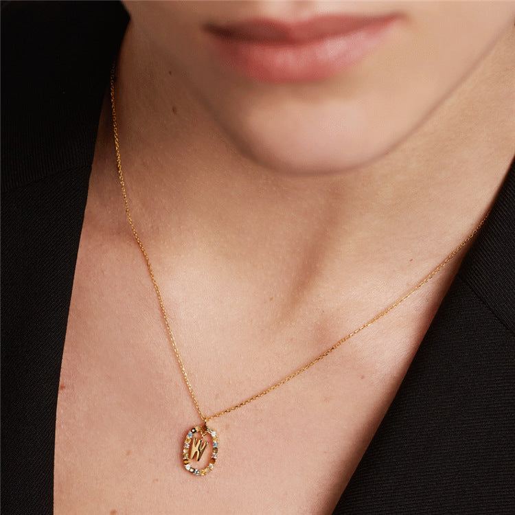 Rhinestone letter Necklace