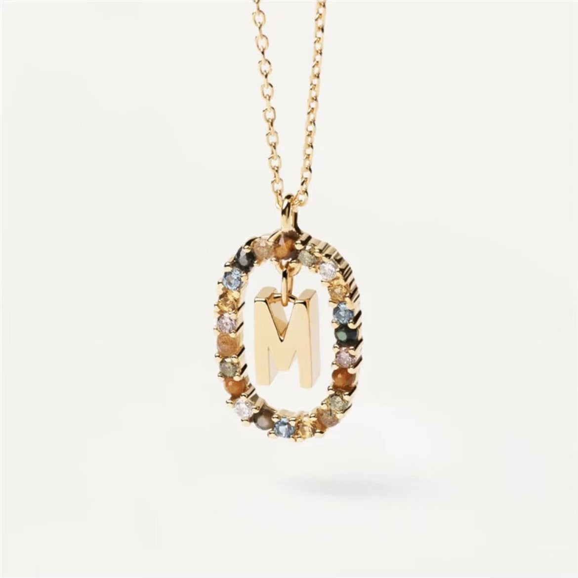 Rhinestone letter Necklace