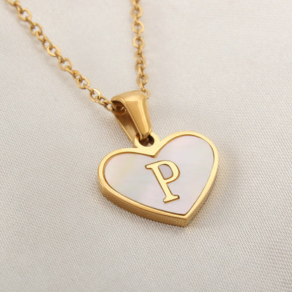 Letter Heart-shaped Necklace
