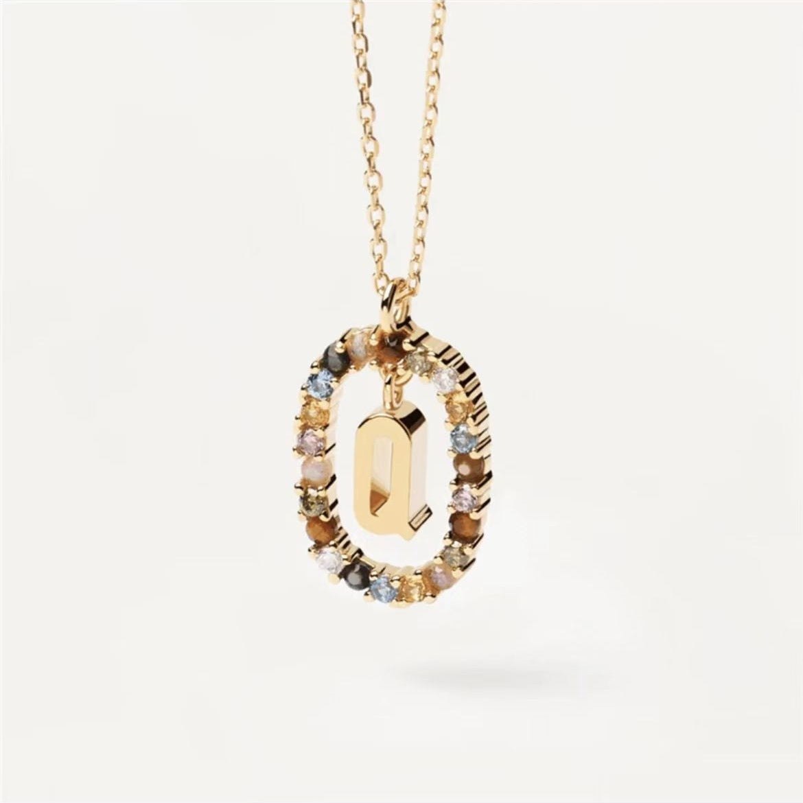 Rhinestone letter Necklace