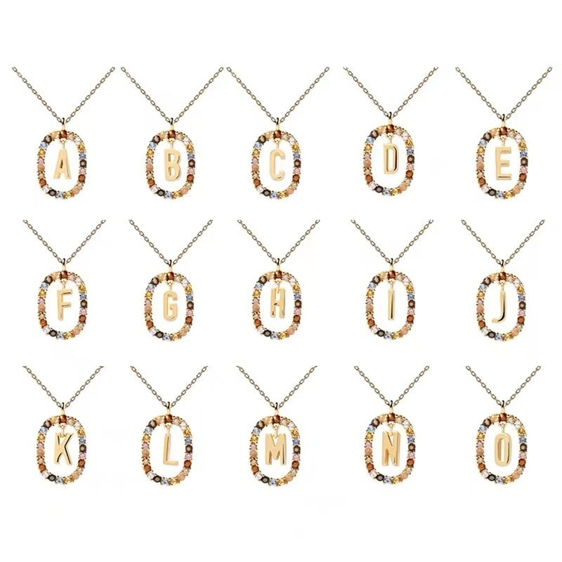 Rhinestone letter Necklace