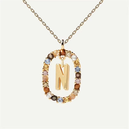Rhinestone letter Necklace