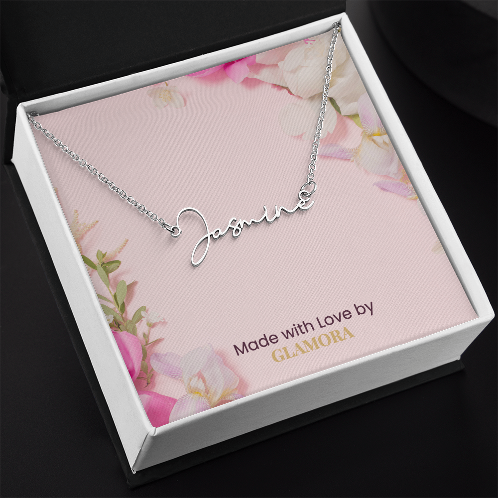 Personalized Name Necklace, Custom Signature Necklace in Gold or Silver, Dainty Name Jewelry Made in USA, Gift for Her