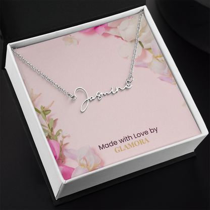 Personalized Name Necklace, Custom Signature Necklace in Gold or Silver, Dainty Name Jewelry Made in USA, Gift for Her