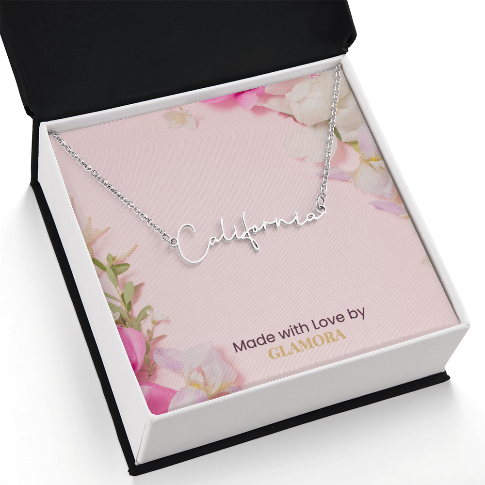 Personalized Name Necklace, Custom Signature Necklace in Gold or Silver, Dainty Name Jewelry Made in USA, Gift for Her