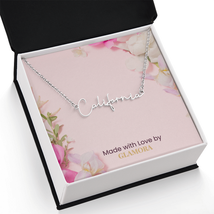 Personalized Name Necklace, Custom Signature Necklace in Gold or Silver, Dainty Name Jewelry Made in USA, Gift for Her