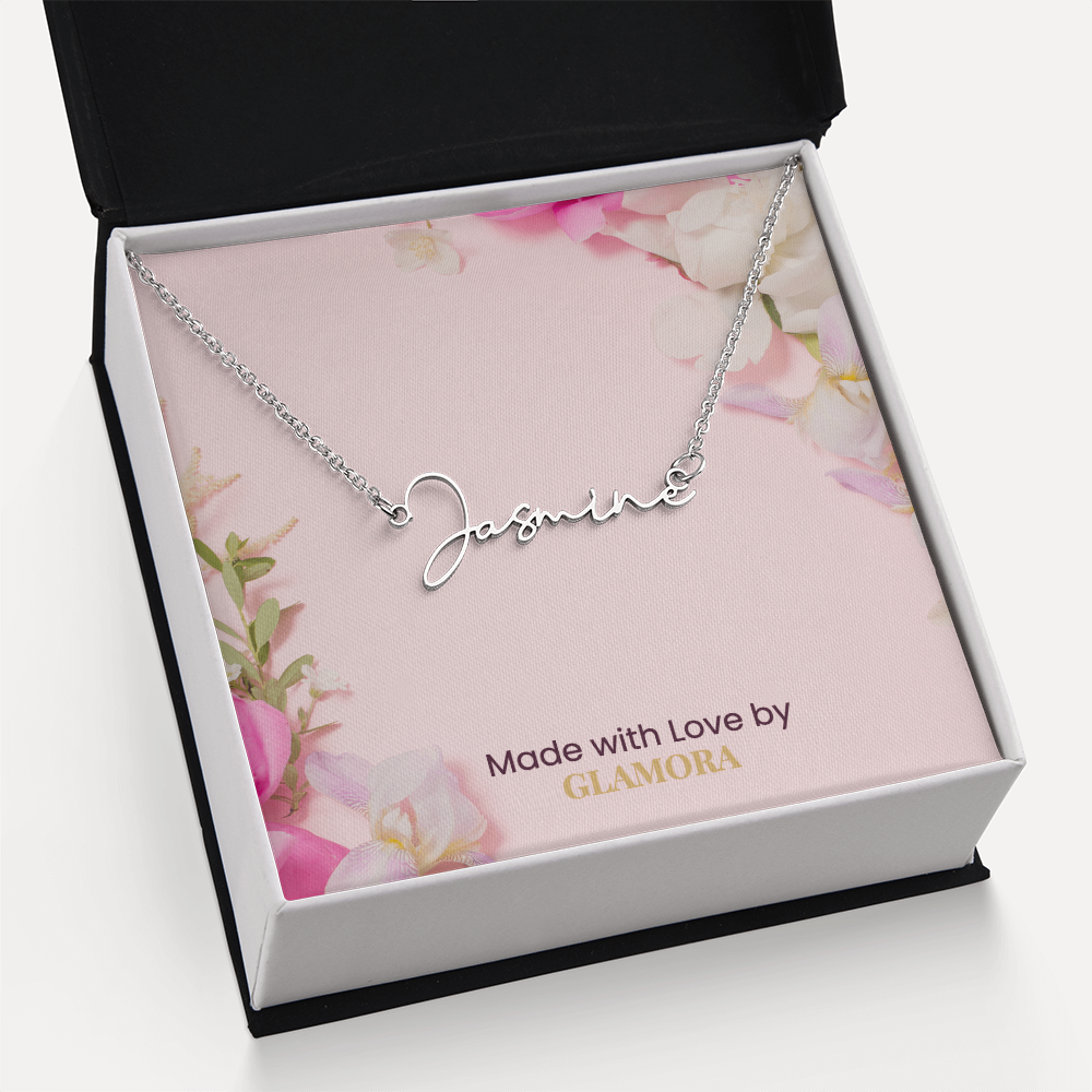 Personalized Name Necklace, Custom Signature Necklace in Gold or Silver, Dainty Name Jewelry Made in USA, Gift for Her