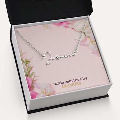 Personalized Name Necklace, Custom Signature Necklace in Gold or Silver, Dainty Name Jewelry Made in USA, Gift for Her