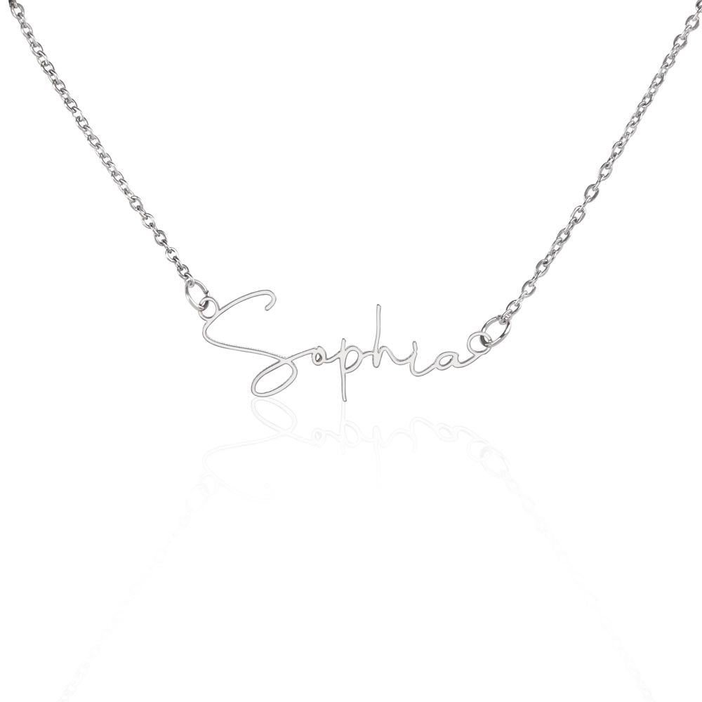 Personalized Name Necklace, Custom Signature Necklace in Gold or Silver, Dainty Name Jewelry Made in USA, Gift for Her
