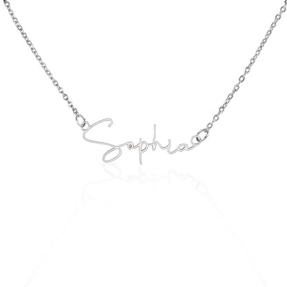 Personalized Name Necklace, Custom Signature Necklace in Gold or Silver, Dainty Name Jewelry Made in USA, Gift for Her