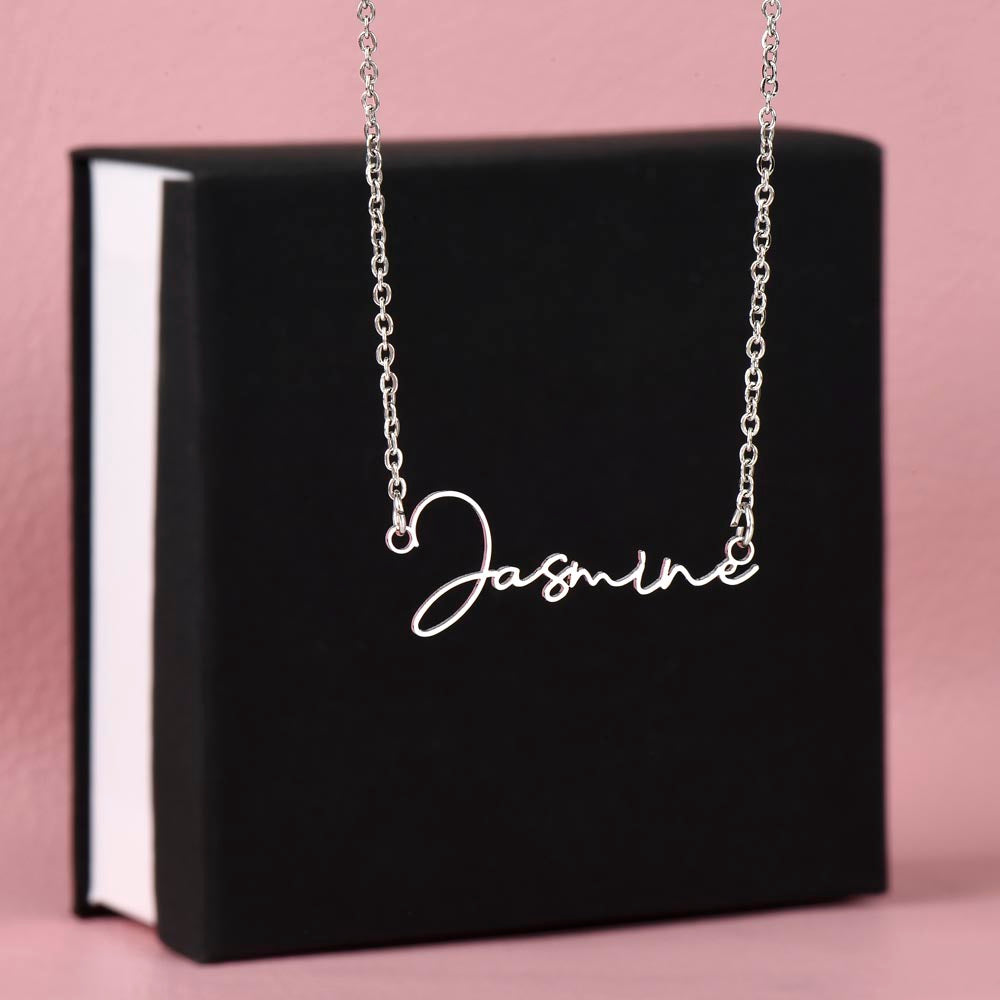 Personalized Name Necklace, Custom Signature Necklace in Gold or Silver, Dainty Name Jewelry Made in USA, Gift for Her