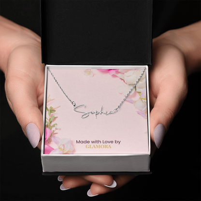 Personalized Name Necklace, Custom Signature Necklace in Gold or Silver, Dainty Name Jewelry Made in USA, Gift for Her