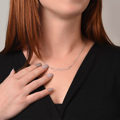 Personalized Name Necklace, Custom Signature Necklace in Gold or Silver, Dainty Name Jewelry Made in USA, Gift for Her