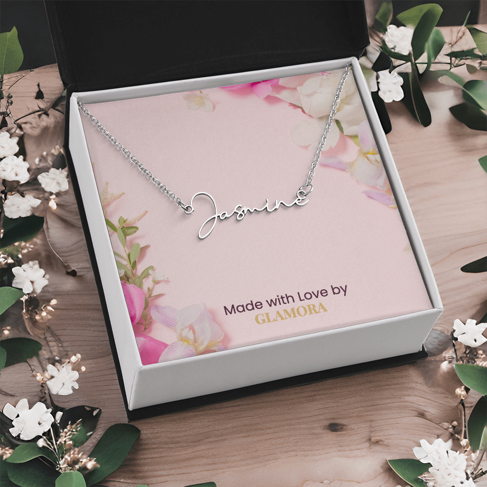 Personalized Name Necklace, Custom Signature Necklace in Gold or Silver, Dainty Name Jewelry Made in USA, Gift for Her