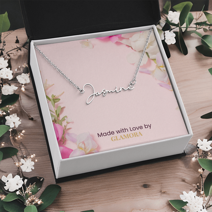 Personalized Name Necklace, Custom Signature Necklace in Gold or Silver, Dainty Name Jewelry Made in USA, Gift for Her
