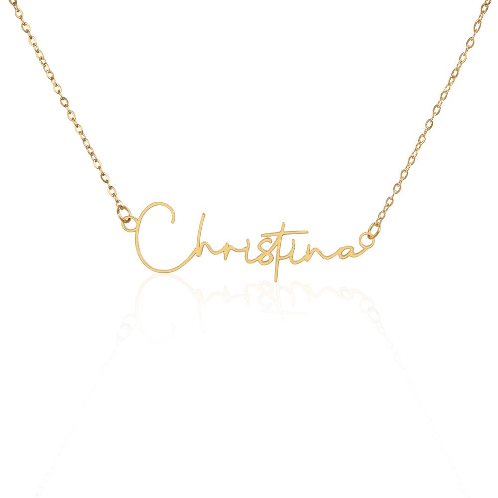 Personalized Name Necklace, Custom Signature Necklace in Gold or Silver, Dainty Name Jewelry Made in USA, Gift for Her