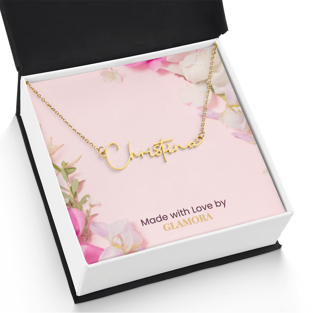 Personalized Name Necklace, Custom Signature Necklace in Gold or Silver, Dainty Name Jewelry Made in USA, Gift for Her