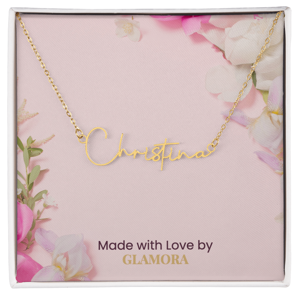 Personalized Name Necklace, Custom Signature Necklace in Gold or Silver, Dainty Name Jewelry Made in USA, Gift for Her