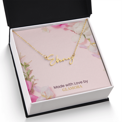 Personalized Name Necklace, Custom Signature Necklace in Gold or Silver, Dainty Name Jewelry Made in USA, Gift for Her