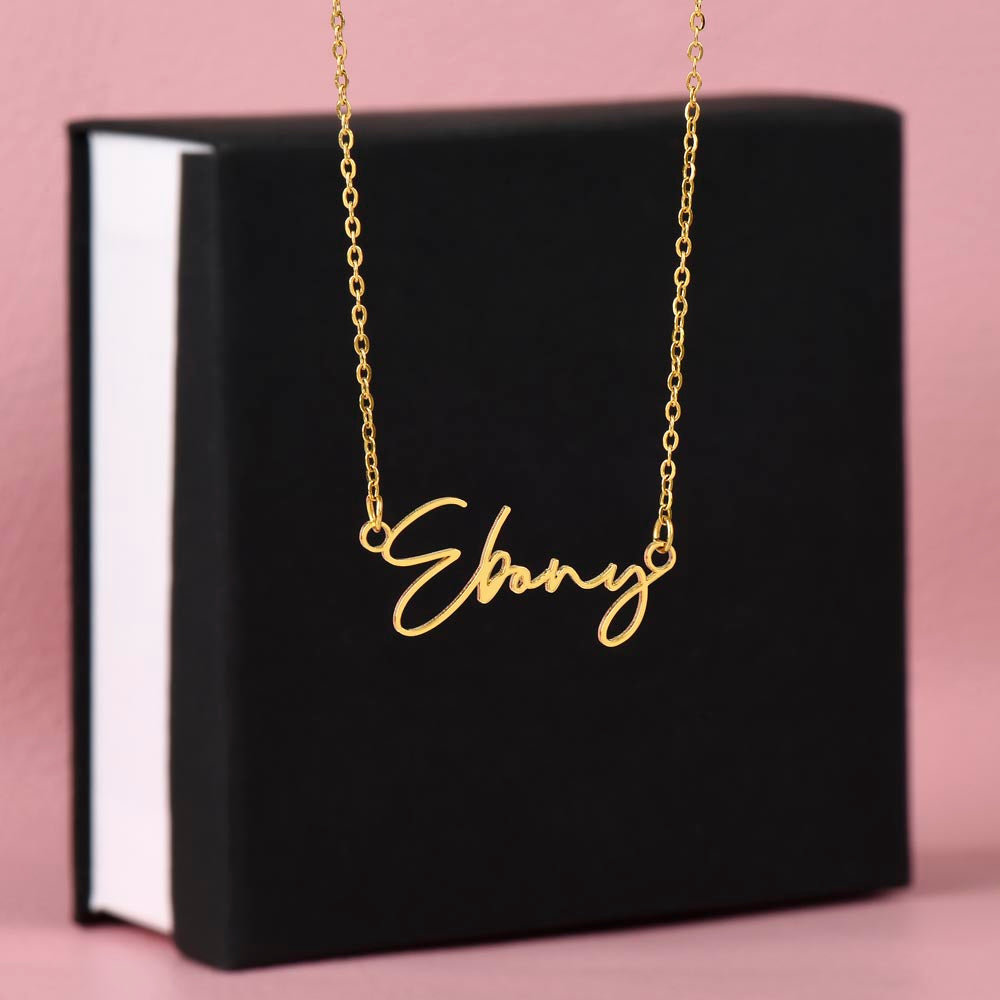 Personalized Name Necklace, Custom Signature Necklace in Gold or Silver, Dainty Name Jewelry Made in USA, Gift for Her
