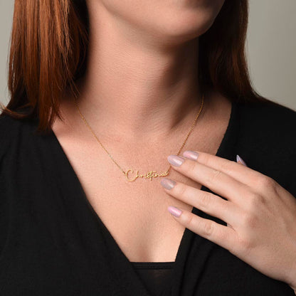 Personalized Name Necklace, Custom Signature Necklace in Gold or Silver, Dainty Name Jewelry Made in USA, Gift for Her