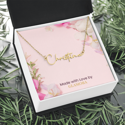 Personalized Name Necklace, Custom Signature Necklace in Gold or Silver, Dainty Name Jewelry Made in USA, Gift for Her