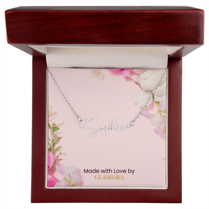 Personalized Name Necklace, Custom Signature Necklace in Gold or Silver, Dainty Name Jewelry Made in USA, Gift for Her