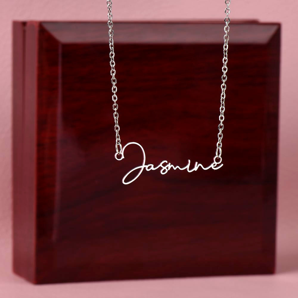 Personalized Name Necklace, Custom Signature Necklace in Gold or Silver, Dainty Name Jewelry Made in USA, Gift for Her